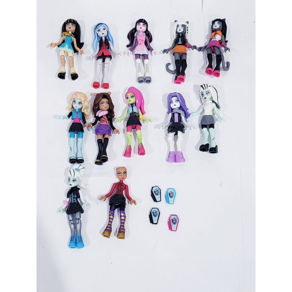 Lot 12 Monster High Mega Blocks Small Figures